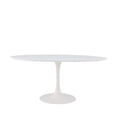 thumbnail image 3 of Plata Import Oval Shiny MDF Table in White, White MDF Table, Aluminum Table, White Table with Aluminum Base, Oval Table with semi-glossy finish, White Oval Table 66", 3 of 4