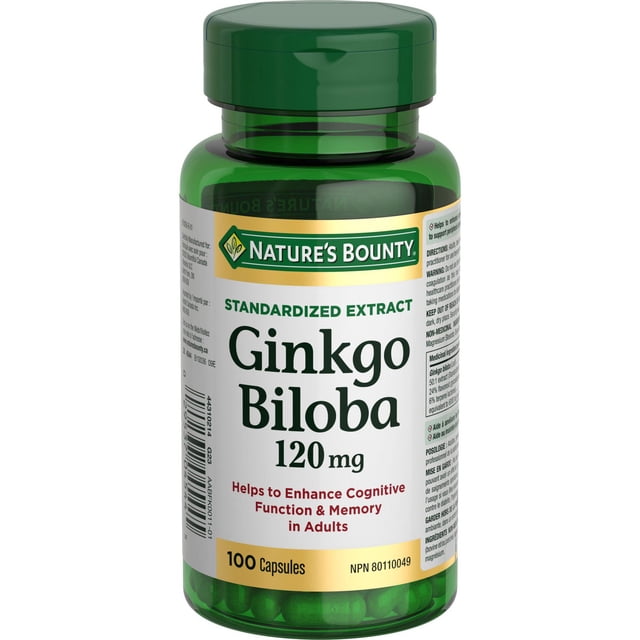 NATURE'S BOUNTY Ginkgo Biloba, Helps Enhance Cognitive Function And Memory In Adults, Helps to Support Peripheral Circulation, Capsules 100