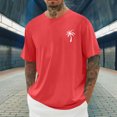 thumbnail image 2 of T-shirts pour Hommes Imprimés Palmier Graphiques T-Shirts Décontractés Été Plage Hawaïenne Manches Courtes Col Rond, 2 of 4