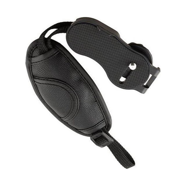 QualitChoice Hand Grip Camera Wrist Strap Leather Patent Design Belt Quick Release Accidental Prevention Holder DSLR Photography 6x3cm 1Set