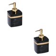 thumbnail image 2 of Ruiboury Distributeur de Savon en Résine Réutilisable pour Table Cuisine Douche Shampoing Salle de Bain Noir 400ml 2Ensemble, 2 of 6