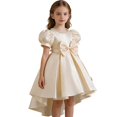 thumbnail image 1 of HXWCHs Robe Brodée Élégante en Satin Dos Nu Robe de Concours pour Filles Performance sur Scène et Beige 5-6 Ans, 1 of 7
