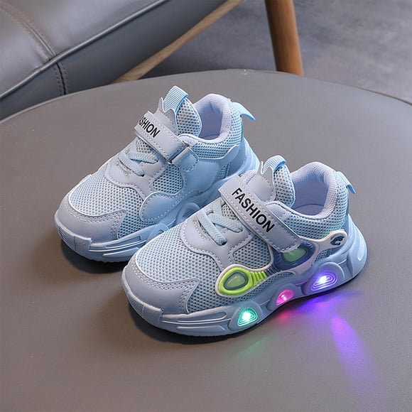 RXIRUCGD Children' Luminous Lighting Shoes Children's Luminous Sports Shoes Casual Walking Shoes( Blue, Size:2 Years )