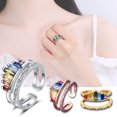 thumbnail image 2 of Up to 65% Off Micro Set Zircon Rainbow Crown Ring Adjustable Ring Necklace Rings Earring Jewelry on Clearance, 2 of 4