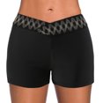 thumbnail image 1 of B91xZ Swimsuit for Women Retro Ruched Swim Short Shirred Tankinis Brief,Black L, 1 of 4
