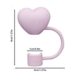 thumbnail image 2 of Straw Topper for Heart Design Compatible with Large and Extra-Large Tumblers Reusable Soft Rubber Straw Caps 10mm/04in Lids Cute Funny Proof for Daily Use, 2 of 3