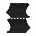 thumbnail image 1 of 12 Pairs Mens Non Elastic Ribbed Wide Top 100% Cotton Socks | Sock Snob, 1 of 2