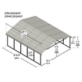 thumbnail image 3 of Arrow Carport 20 x 24 x 7 - Charbon, 3 of 8