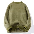 thumbnail image 4 of Pisexur Chandails Homme Doux et Confortable Chandails d'Automne Chandail Décontracté pour Homme à Blocs de Couleur Manches Longues Col Rond Vert Armée,m, 4 of 4