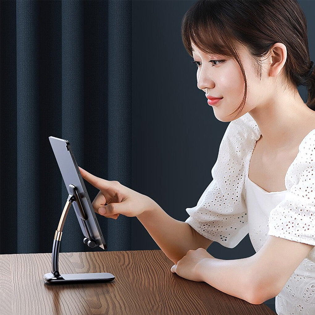 Phone Holder Foldable Adjustable Desktop Portable Phone Stand Adjustable Phone Stand Plastic Portable Mobile Bracket, Black