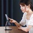 thumbnail image 1 of Phone Holder Foldable Adjustable Desktop Portable Phone Stand Adjustable Phone Stand Plastic Portable Mobile Bracket, Black, 1 of 6