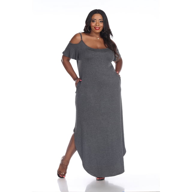 White Mark Women's Cold Shoulder Maxi Dress
