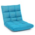 thumbnail image 1 of Costway Chaise de Sol Réglable à 14 Positions, Chaise de Jeu Paresseuse Pliante, Bleu Paon, 1 of 1