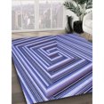 thumbnail image 3 of Ahgly Tapis d'Intérieur Lavable en Machine Carré Transitionnel Violet Pervenche Profond, 7 Pieds Carré, 3 of 7