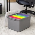 thumbnail image 3 of IRIS Snap Tight Plastic File Organizer Box Gray 3 Pack, 3 of 6