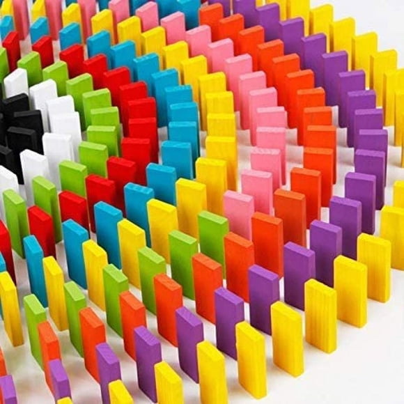 240pcs Wooden Dominos Blocks Set, Kids Game Educational Play Toy, Domino Racing Toy Game