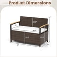 thumbnail image 3 of Gymax Banc de Rangement Extérieur avec Coussin, Dossier et Accoudoirs en Bois d'Acacia, Rangement Dissimulé, 3 of 10