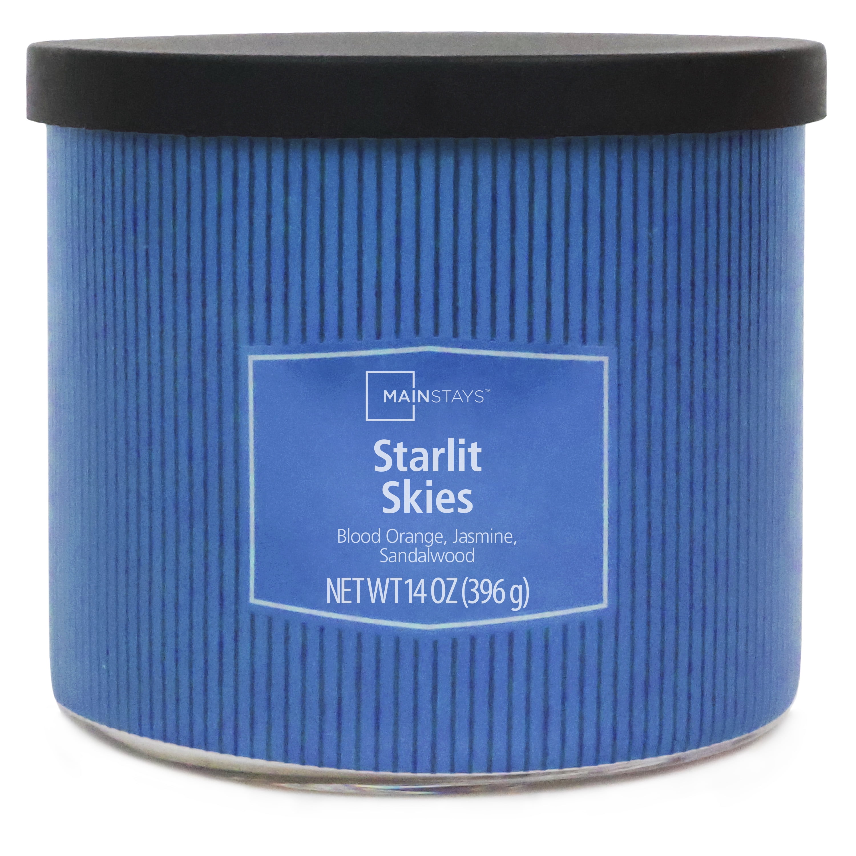 Bougie parfumée Mainstays à 3 mèches, enveloppée texturée Cieux étoilés, 14 oz