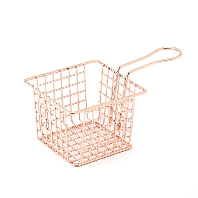 Iron Fryer Basket with Handle, Kitchen Frying Chips Fryer Strainer Cooking Tool for Home Kitchen Commercial Restaurant