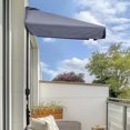 thumbnail image 2 of Outsunny 7.5ft Half Umbrella Patio Parasol Sun Shade, Crank Handle, Grey, 2 of 10