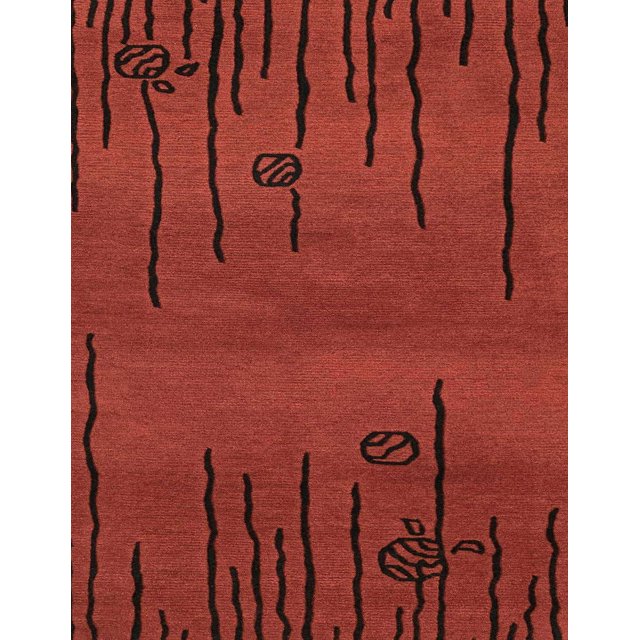 Ahgly Company Tapis d'Intérieur Rectangulaire Abstrait Rouge Tapis de Zone Abstrait, 2 Pieds x 5 Pieds