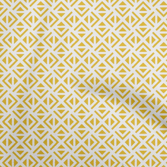 oneOone Cotton Poplin Yellow Fabric Geometric Triangle Sewing Craft Projects Fabric Prints By Yard 56 Inch Wide