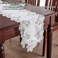 thumbnail image 3 of QualitChoice Simple Embroidery Table Runner White Lace Tablecloth Fabric Dining Tea Exquisite Kitchen Decoration White 35*270 cm 1 Pc, 3 of 6