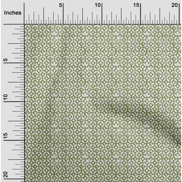 oneOone Organic Cotton Poplin Twill Fabric Geometric Block Printed Craft Fabric BTY 42 Inch Wide