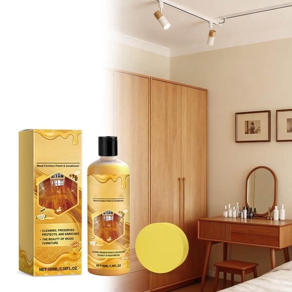 Weloille Cire d'Abeille pour Meubles 2 Pcs 6.1x1.61 Pouces Cire pour Meubles pour l'Entretien du Bois, Aide au Nettoyage Facile pour Utilisation sur Comptoir de Cuisine et Appareils, Fournitures de Nettoyage Polyvalentes