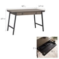 thumbnail image 2 of Pemberly Row Metal and Wood Computer Desk in Gray/Matte Black, 2 of 7
