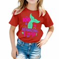 thumbnail image 1 of PMVFHDE Jolis Hauts d'Été T-Shirts pour Fille Graphiques Hauts Tendance Fille T-Shirts Jolis T-Shirts Chemises pour Fille T-Shirt Imprimé à Col Rond à Manches Courtes pour Garçons et Filles Rouge, 3-4 Ans, 1 of 4