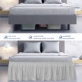 thumbnail image 3 of PiccoCasa Polyester Brushed Bed Skirt with Elastic Dust Ruffles 16" Drop, Queen Light Gray, 3 of 9