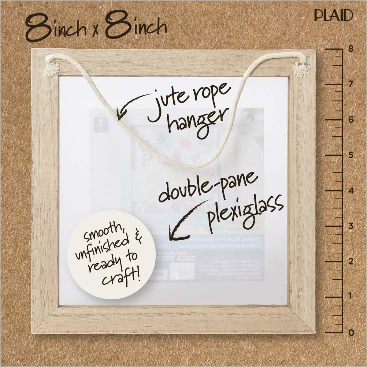 Plaid surfaces en bois cadre carré en plexiglas double panneau