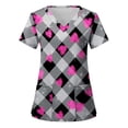 thumbnail image 4 of EGNMCR Hauts de Sarrau Femmes Blouse pour Femmes Uniforme de Travail pour Femmes Vêtements Imprimé Col en V Manches Courtes Hauts avec Poche, 4 of 4