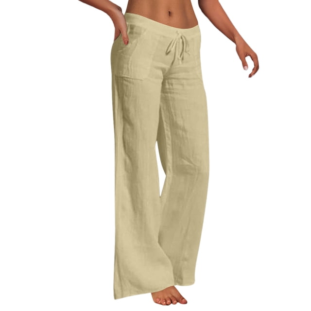 Kcodviy Pants Polyester Wide Legged Women Plus Size Winter Pants Daily Woman Yoga Pants with Pockets for Women Plus Size Plus Size Linen for Women Dress Pant Women Plus Size Wide Leg Pants 3X