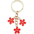 thumbnail image 1 of Accessoires de Fleurs Porte-Clés Émaillé avec Pompon Porte-Clés Cadeau pour Femmes Accessoires de Portefeuille (Rouge), 1 of 3