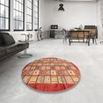thumbnail image 3 of Ahgly Company Tapis d'Intérieur Carrés Abstraits Rouges Abstraits pour Aire, 7 Pieds Carré, 3 of 6