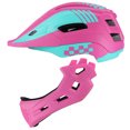thumbnail image 4 of Protection Intégrale de Sécurité pour Vélo Enfant, Planche à Roulettes, Patinage en Ligne, Sports, Protège-Tête avec Feu Arrière et Mentonnière Détachable, Rose, 4 of 7
