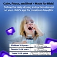 thumbnail image 4 of Naturally Calm Gummies for Kids – Magnesium Glycinate, Chamomile, & Linden Extract – Multivitamins that Promote Well-Being, Balance, & Overall Health – 30 Chewable Gummies – Grape Flavored – Rhoziva, 4 of 8
