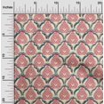 thumbnail image 1 of oneOone Silk Tabby Fabric Damask & Floral Block Printed Fabric 1 Yard 42 Inch Wide, 1 of 4