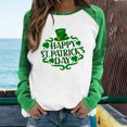 thumbnail image 2 of QIPOPIQ T-Shirts à Manches Longues à Col Rond pour Femmes T-Shirts de la Saint-Patrick T-Shirt Imprimé Trèfle de Printemps T-Shirt Vert Porte-Bonheur T-Shirts de la Saint-Patrick Tuniques Patchwork Hauts Chemises de Fête Aubaines, 2 of 6