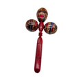 thumbnail image 4 of HILABEE Maraca Professional Triple Head Wood with Clear Sound Hand Percussion Rattle Red, 4 of 9