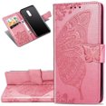 thumbnail image 1 of Case Premium PU Leather Flip Wallet Case Butterfly Embossed Full Body Protection Flip Stand Card Holder Magnetic Cover for iPhone 11 Pro(Pink), 1 of 6
