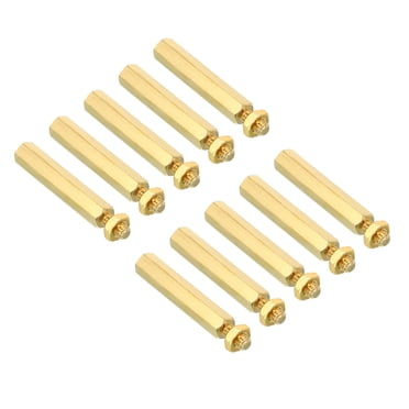 Unique Bargains 25mm+6mm M3 Standoff Screws 40 Pack Brass Hex Standoffs Nuts Gold Tone
