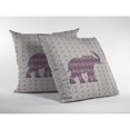 thumbnail image 2 of Silhouette d'Éléphant Coussin en Tissu Intérieur/extérieur Violet 16x16, 2 of 5