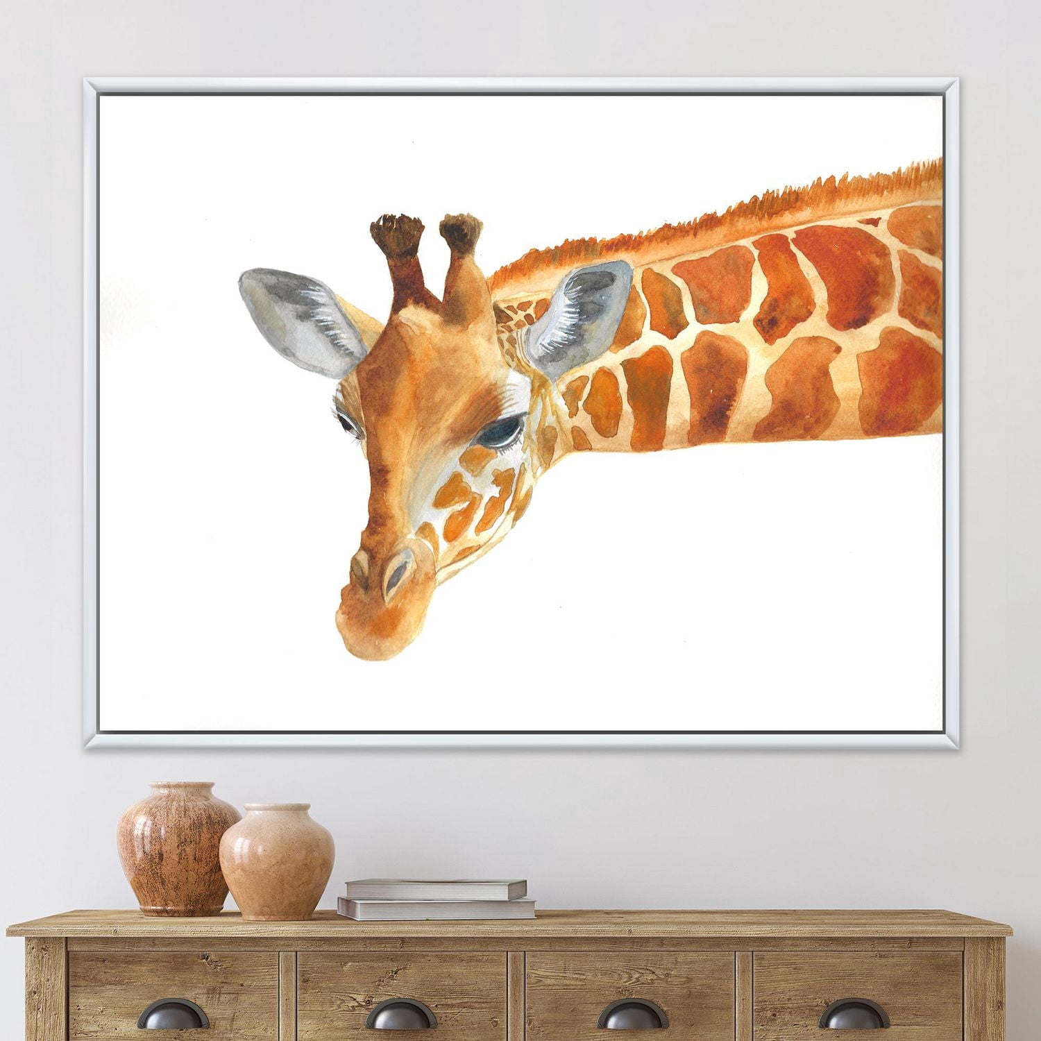 Designart Portrait d'Une Girafe IX ART MURAL À CADRE FLOTTÉ