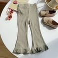 thumbnail image 2 of Timegard Toddler Girls Clothes Ruffle Flare Leggings Solid Color Comfy Trousers Children Cute Stretch Pants, 2 of 4