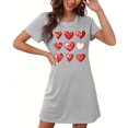 thumbnail image 2 of Kaemgyyd Chemises de Nuit pour Femmes Été Amples Douces Chemises de Nuit Fluides Manches Courtes Chemises de Sommeil Col en V Vêtements de Nuit Robe de Pyjama, 2 of 6