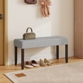 thumbnail image 2 of Costway 2 PCS Upholstered Bench with Padded Seat Solid Rubber Wood Legs for Living Room, 2 of 9