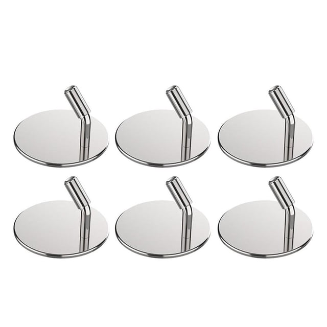 Xingzhi 6 Pcs Crochets Ronds Autocollants Antirouille en Acier Inoxydable Suspension Sans Effort Crochets à Coller